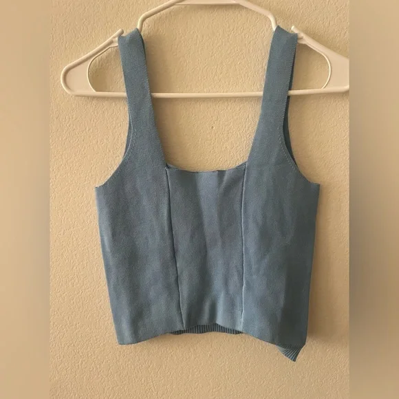Abercrombie & fitch blue cropped tank top blouse - Picture 4 of 5